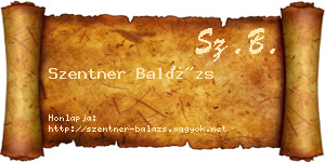 Szentner Balázs névjegykártya